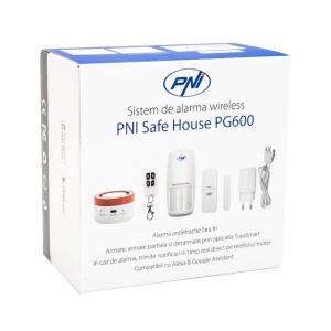 Sistem de alarma wireless PNI Safe House PG600, sistem inteligent de securitate pentru casa, conectare wireless, alarma antiefractie, alarma fara fir, alerta inteligenta prin aplicatia TUYA iOS / Andr - Img 2