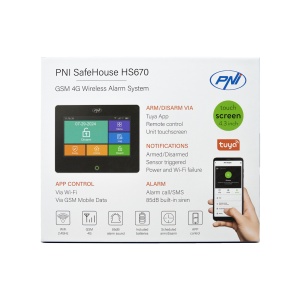 Sistem de alarma wireless PNI SafeHouse HS670 WiFi GSM 4G, ecran color tactil, 99 zone wireless, suporta 5 numere de telefon, apel si SMS de alarma, compatibil cu aplicatia Tuya Smart - Img 11