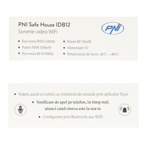 Sonerie video PNI Safe House IDB15 WiFi, vizibilitate noctura, IP54, acumulator incorporat, control din aplicatia Tuya - Img 8