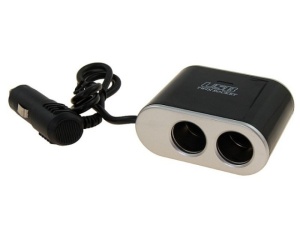 Stecher 3 prize 12 / 24V cu fir, LED, intrerupator si USB - Img 2