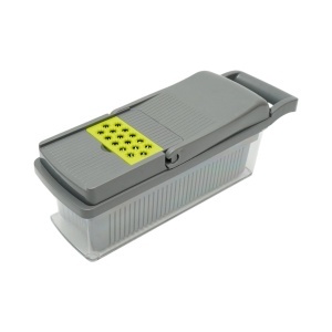 Tocator de legume multifunctional 12 in 1 manual, 8 lame inox interschimbabile, taietor legume, feliator, razatoare, decojitor, separator oua, recipient colectare - Img 7