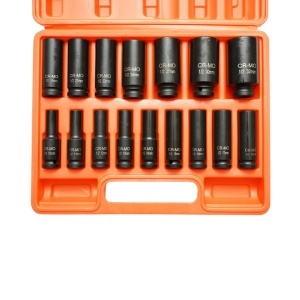 Trusa chei tubulare de impact lungi 10-32mm, patrat 1/2 inch Cr-Mo 16 piese Breckner Germany - Img 3