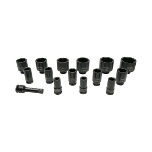 Trusa chei tubulare de impact lungi 17-65mm, prelungitor 125mm, patrat 3/4 inch Cr-Mo 15 piese Breckner Germany - Img 2