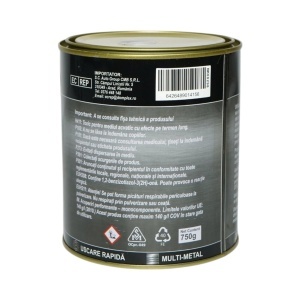 Vopsea email anticoroziva 3 in 1 maro ciocolatiu mat pentru metal 750g, direct pe rugina, pe baza de apa Breckner Germany - Img 3