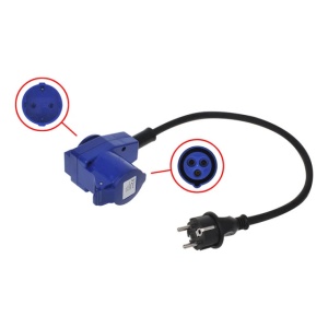 Adaptor cablu la mufa CEE + priza 40 cm 3x1,5 mm² - Img 3