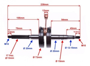 Ambielaj scuter 2T Yamaha 50-80cc (cal. 2) - Img 2