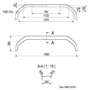 Aparatoare de noroi din plastic axa dubla 13/14'' 33/35.56cm - Img 3