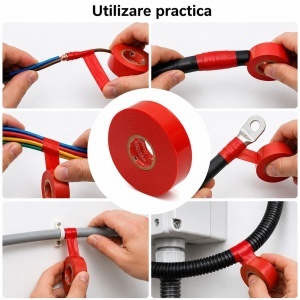 Banda izolatoare rosie vinil 19mm x 20m Premium Super Power 33+ HighPower - Img 4