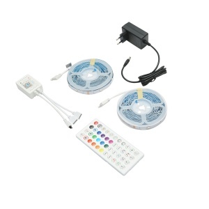 Banda LED smart 2x10m, 12V cu telecomanda, control vocal, bluetooth, aplicatie USB, 20m RGB Breckner Germany - Img 1