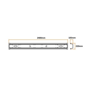 Bara metal protectie spate cu capete de plastic 2400mm - Img 3
