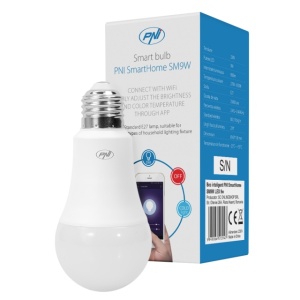 Bec inteligent PNI SmartHome SM9W LED 9w cu lumina reglabila, programabil WiFi compatibil cu Google Home, Alexa - Img 6