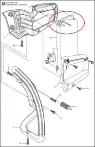 Blocator acceleratie Husqvarna 235, 240 - superioara (originala) - Img 2