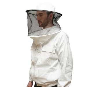 Bluza apicola alba cu masca de protectie marimea L