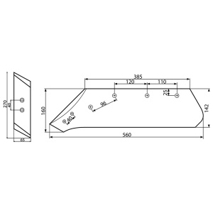 Brazdar dreapta cu dalta 73004/R Kverneland 160x560mm - Img 4