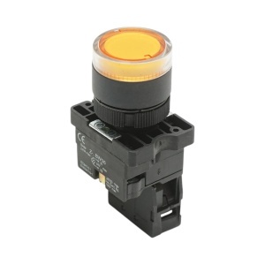 Buton indicator LED galben cu rezistenta integrata 1NO, 24V LAY5 Breckner Germany - Img 3