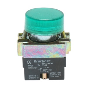 Buton indicator LED verde 220V LAY5 Breckner Germany - Img 1