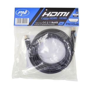 Cablu HDMI PNI H500 High-Speed 1.4V, plug-plug, Ethernet, gold-plated, 5m - Img 3
