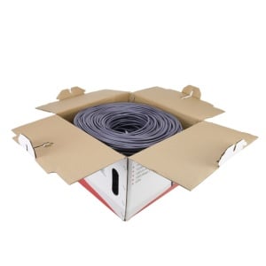 Cablu la metru FTP CAT6 PNI F06 cu 4 perechi pentru internet 1 Gigabit si sisteme de supraveghere Rola 305m - Img 2