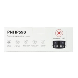 Camera supraveghere video PNI IP590, wireless, cu IP, Dual lens, 2 x 2MP, 180 grade, slot card micro SD - Img 6