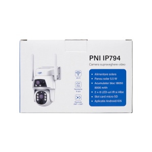 Camera supraveghere video PNI IP794 cu Wi-Fi, PTZ, dual lens 2MP + 2MP, panou solar 5.5W, acumulator bloc 8000mAh - Img 13