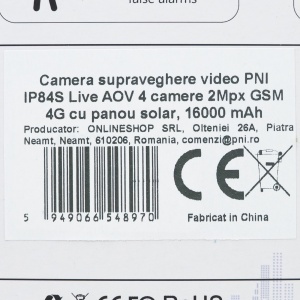 Camera supraveghere video PNI IP84S Live AOV 4 camere 2Mpx GSM 4G cu panou solar si acumulator 16000 mAh - Img 2