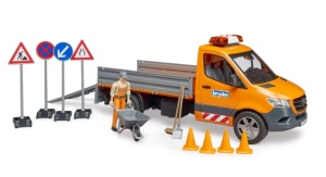 Camionetă întreținere drumuri MB Sprinter cu șofer și accesorii - Bruder 2677 scara 1:16 - Img 3