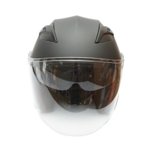 Casca moto tip jet neagra, model urban cu viziera transparenta si ochelari de soare, marimea L - Img 2