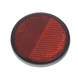 Catadioptru reflectorizant rotund rosu fi 60 mm
