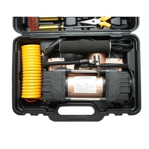Compresor aer umflat roti 12V 180W, 150PSI, 45l/min, cablu 3m, kit pentru pana auto Breckner Germany - Img 6