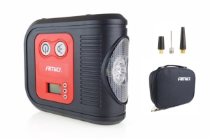 Compresor de aer auto cu manometru digital si lumina LED 12V