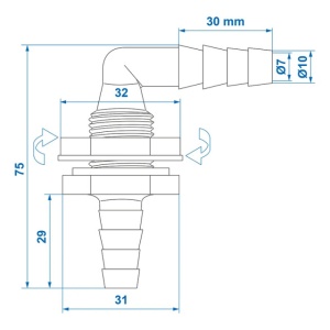Conector rezervor apa cu conector 90 grade 1/2" 10x12mm - Img 4