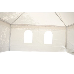 Cort evenimente pavilion tip pagoda 5x5m, alb impermeabil UV, acoperis PVC 750g/m2, cadru otel-aluminiu 48x48x2.5mm - Img 12