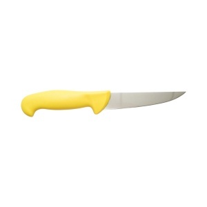 Cutit de transat si injunghiat profesional 15cm, lama otel 5Cr15MoV, maner Nylon galben Breckner Germany - Img 3