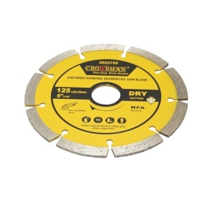 Disc diamantat segmentat 125x22.23mm, taiere uscata pentru beton, piatra, granit, marmura Crownman - Img 3