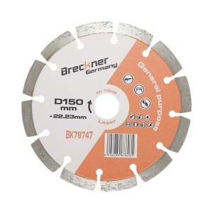 Disc diamantat segmentat 150x22.23mm, segment 10mm pentru caramida, beton, zidarie, boltari, piatra Breckner Germany