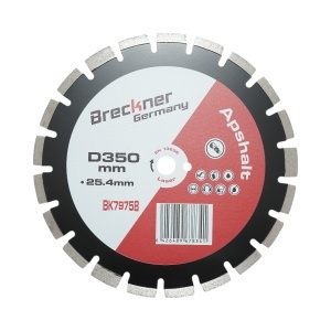 Disc diamantat segmentat 350x25.4mm, A40 segment 12mm pentru asfalt, beton proaspat Breckner Germany - Img 1