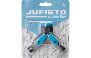 Distribuitor dublu Jufisto cu robinete, racord 1/2" și 3/4", ieșire 1/2", material unic - Img 3
