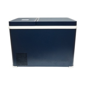 Frigider auto 45L cu compresor 12V-24V-220V, 45W, afisaj LCD, zona dubla de racire, albastru 616x386x451mm - Img 6