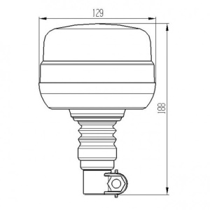 Girofar auto 12V / 24V orange LED 19W - Img 2