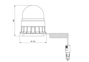 Girofar cu magnet 10V / 30V Portocaliu LED VIGNAL - Img 2