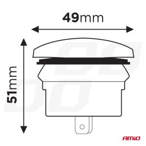 Incarcator de telefon rezistent la apa cu lumina de fundal LED ROSU 2xUSB 12/24V - Img 4