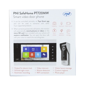 Interfon video inteligent PNI SafeHome PT720MW WiFi HD, P2P, monitor interior, aplicatie dedicata Tuya Smart, integrare in scenarii si automatizari smart cu alte produse compatibile Tuya - Img 6