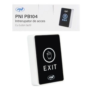 Intrerupator de acces PNI PB104, cu touch, montaj aplicat, NO/NC/COM, 12V/24V DC, LED stare, metalic, 5 fire - Img 2