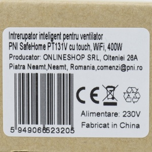 Intrerupator inteligent pentru ventilator PNI SafeHome PT131V cu touch, WiFi, 400W, comanda prin internet, aplicatie de mobil Tuya Smart, integrare in scenarii si automatizari smart cu alte produse co - Img 8