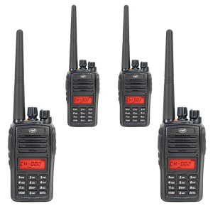 Kit 4 statii radio portabile PNI PMR R18, 446MHz, 0.5W, 128 canale, 16 PMR si tonuri 50 CTCSS si 104 DCS, Radio FM, programabila, Waterproof IP67