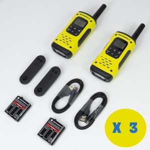 Kit Statie radio PMR portabila Motorola TLKR T92 H2O 8 canale PMR, Roger Beep, VOX, IP67, galben, set 6 bucati - Img 8