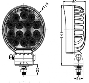 Lampa de lucru 56LED OSRAM, 56W, difuza, rotunda - Img 6
