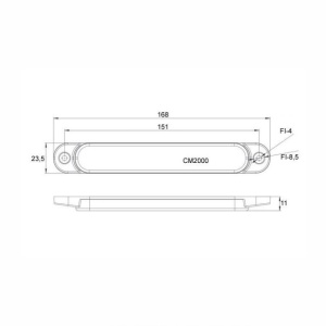 Lampa gabarit 168x23 cu LED 12-36V FRISTOM - Img 4