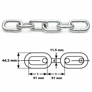 Lant otel zincat za medie 11.5x44.3x51mm, rola 4m - Img 2