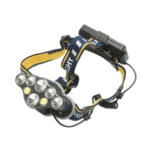 Lanterna frontala de cap cu 8 LED-uri, 3 moduri iluminare, baterie 2200mAh reincarcabila USB Crownman - Img 1